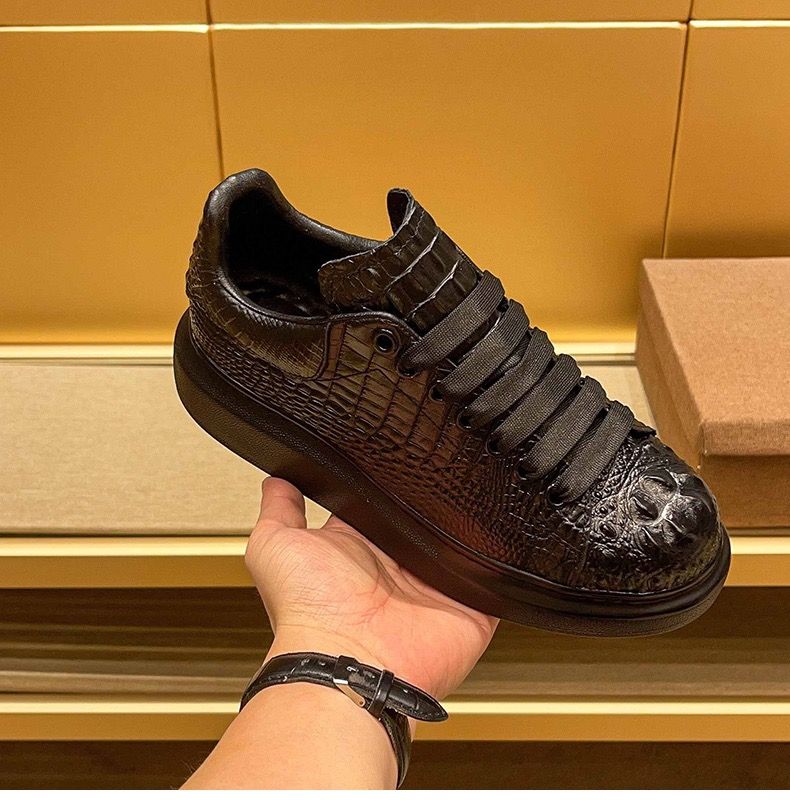 Breathable Mesh Athletic Shoes - 2025 été crocodile imprimé noir hommes