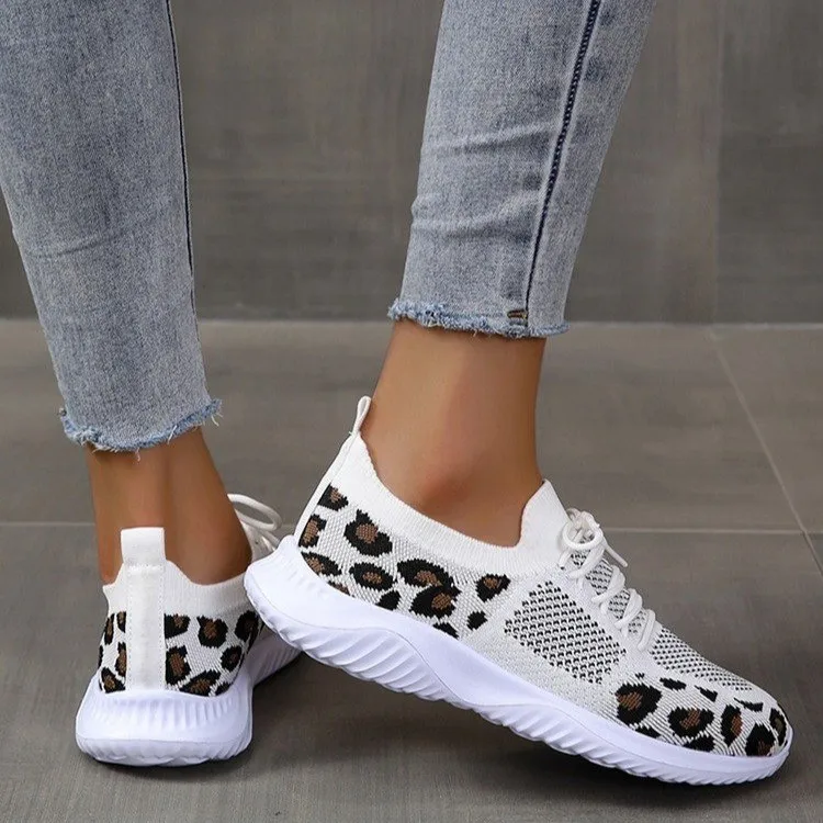 Nouvelles chaussures d'été pou - Knit Fabric Lace Up Sneakers avis et prix