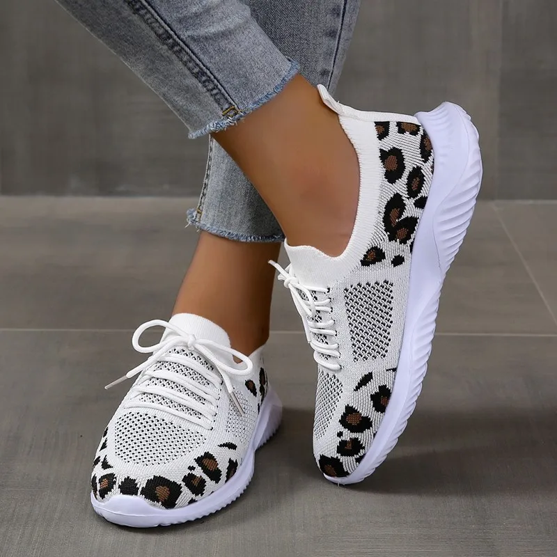 Nouvelles chaussures d'été pou - Knit Fabric Lace Up Sneakers avis et prix