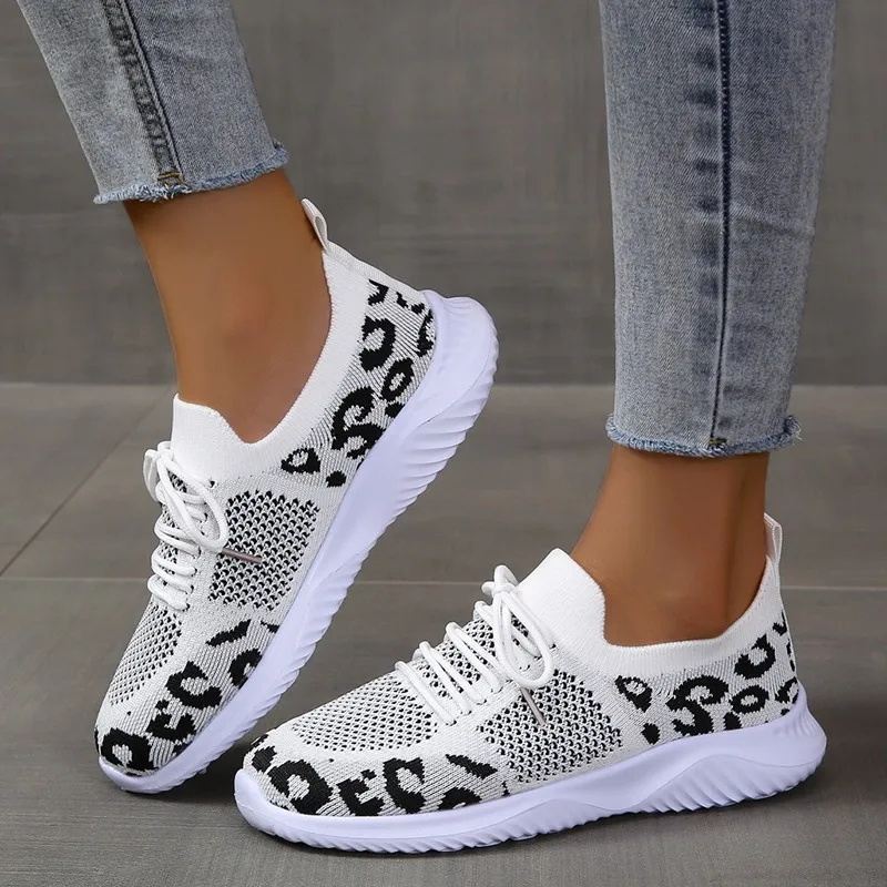 Nouvelles chaussures d'été pou - Knit Fabric Lace Up Sneakers avis et prix